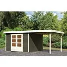 Woodfeeling | Tuinhuis Askola 6 met Overkapping 2,4 | Terragrijs
