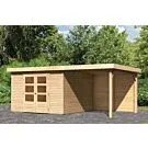 Woodfeeling | Tuinhuis Askola 6 met Overkapping 2,4 en Achterwand | Onbehandeld