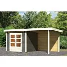 Woodfeeling | Tuinhuis Kandern 3 met Overkapping 2,35 en Achterwand | Terragrijs