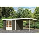Woodfeeling | Tuinhuis Askola 6 met Overkapping 2,8 | Terragrijs