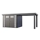 Telluria | Tuinhuis Classico 2724 met Overkapping Open Lounge Large | Rechts | Lichtgrijs