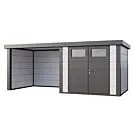 Telluria | Tuinhuis Classico 2724 met Overkapping Lounge Small | Links | Wit-Antraciet