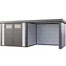 Telluria | Tuinhuis Classico 2724 met Overkapping Lounge Small | Rechts | Wit-Antraciet