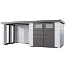 Telluria | Tuinhuis Classico 2724 met Overkapping Lounge Small met Ramen | Links | Wit