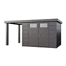 Telluria | Tuinhuis Classico 3024 met Overkapping Open Lounge Small | Links | Antraciet