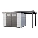 Telluria | Tuinhuis Classico 3024 met Overkapping Open Lounge Small | Rechts | Wit