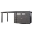 Telluria | Tuinhuis Classico 3024 met Overkapping Open Lounge Large | Links | Antraciet