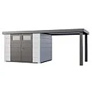 Telluria | Tuinhuis Classico 3024 met Overkapping Open Lounge Large | Rechts | Wit