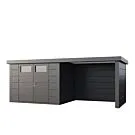 Telluria | Tuinhuis Classico 3024 met Overkapping Lounge Small | Rechts | Antraciet