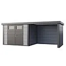 Telluria | Tuinhuis Classico 3024 met Overkapping Lounge Small | Rechts | Lichtgrijs