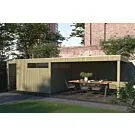 Gardenas | Tuinhuis QBV3 L 399x298 + Ext 403x299 | Hogedruk Geïmpregneerd Groen