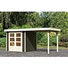 Karibu | Tuinhuis Malta 2 met Overkapping 2,4 | Terragrijs