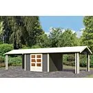 Karibu | Tuinhuis Theres 7 met 2 Aanbouwen | Terragrijs