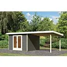 Karibu | Tuinhuis Radeburg 1 met Overkapping 3,3 | Terragrijs