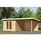 Karibu | Tuinhuis Radeburg 1 met Overkapping 3,3 en Achterwand | Onbehandeld