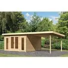 Karibu | Tuinhuis Radeburg 3 met Overkapping 3,3 | Onbehandeld