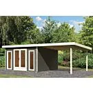 Karibu | Tuinhuis Radeburg 3 met Overkapping 3,3 | Terragrijs