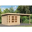 Karibu | Tuinhuis Kastorf 6 met Overkapping 3,2 | Onbehandeld