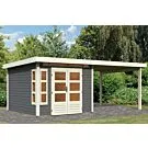 Karibu | Tuinhuis Kastorf 6 met Overkapping 3,2 | Terragrijs