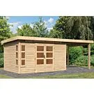 Karibu | Tuinhuis Kastorf 7 met Overkapping 2,6 | Onbehandeld
