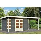 Karibu | Tuinhuis Kastorf 7 met Overkapping 2,6 | Terragrijs