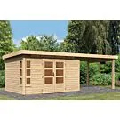 Karibu | Tuinhuis Kastorf 7 met Overkapping 3,2 | Onbehandeld