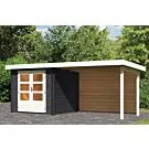 Woodfeeling | Tuinhuis Bastrup 2 met Overkapping 3,0 en Achterwand | Antraciet