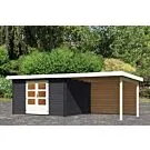 Woodfeeling | Tuinhuis Bastrup 7 met Overkapping 3,0 en Achterwand | Antraciet