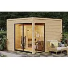 Karibu | Terning 1 Sauna Set B | Biokachel 9 kW Externe Bediening