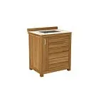 Passion Grills | Buitenkeuken Onderdeel | Milano Buitenkeukenkast met Wasbak | 80 x 63 cm | Albastro Cream