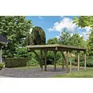 Karibu | Enkele Carport Classic 2 | Variant C met Stalen Dakplaten