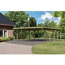 Karibu | Dubbele Carport Classic 3 | Variant B met Stalen Dakplaten