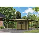 Karibu | Dubbele Carport Eco 2 met Berging Klein | Variant A