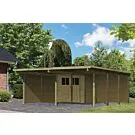 Karibu | Dubbele Carport Eco 2 met Berging Klein | Variant B