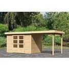 Woodfeeling | Tuinhuis Askola 4 met Overkapping 2,4 | Onbehandeld