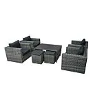 Fonteyn | Loungeset Salou met 4 Stoelen | Halfmoon Dark Grey