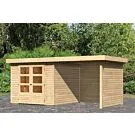 Woodfeeling | Tuinhuis Askola 3,5 met Overkapping 2,4, Zij- en Achterwand | Onbehandeld