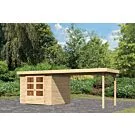 Woodfeeling | Tuinhuis Askola 3,5 met Overkapping 2,8 | Onbehandeld