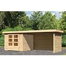 Woodfeeling | Tuinhuis Askola 3,5 met Overkapping 2,8, Zij- en Achterwand | Onbehandeld