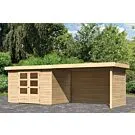 Woodfeeling | Tuinhuis Askola 4 met Overkapping 2,8, Zij- en Achterwand | Onbehandeld