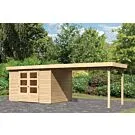 Woodfeeling | Tuinhuis Askola 5 met Overkapping 2,4 en Achterwand | Onbehandeld