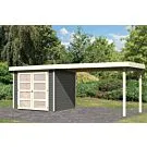 Karibu | Tuinhuis Mühlendorf 3 met Overkapping 2,8 | Terragrijs