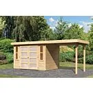 Karibu | Tuinhuis Mühlendorf 4 met Overkapping 2,4 | Onbehandeld