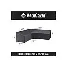 AeroCover | Loungesethoes 300 x 300 x 90 x 65-90(h) cm | L-vorm Trapeze