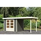 Woodfeeling | Tuinhuis Askola 3 met Overkapping 2,4 | Terragrijs