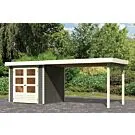 Woodfeeling | Tuinhuis Askola 2 met Overkapping 2,8 | Terragrijs