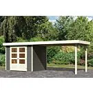 Woodfeeling | Tuinhuis Askola 3 met Overkapping 2,8 | Terragrijs
