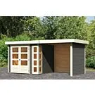 Woodfeeling | Tuinhuis Kerko 3 met Overkapping 2,4, Zij- en Achterwand | Terragrijs