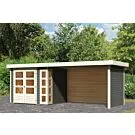 Woodfeeling | Tuinhuis Kerko 3 met Overkapping 2,8, Zij- en Achterwand | Terragrijs