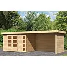 Woodfeeling | Tuinhuis Kerko 4 met Overkapping 2,8, Zij- en Achterwand | Onbehandeld